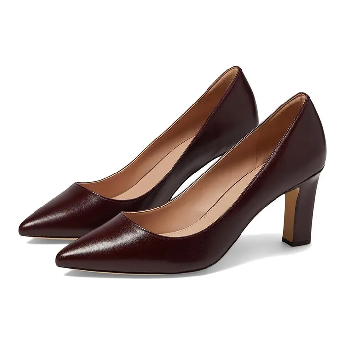 Giày Cao Gót Nữ Cole Haan Mylah Heel Pump Màu Đỏ Đô Size 8