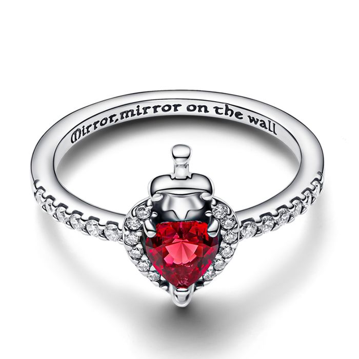 Nhẫn Nữ Pandora Disney X Pandora Silver Ring Red Heart 193422C01 Màu Bạc Đỏ Size 48