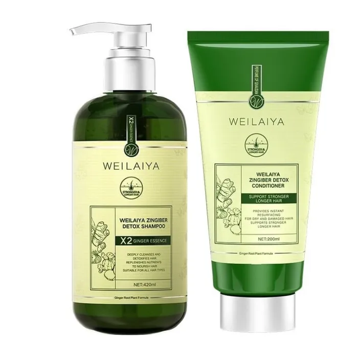 Set Dầu Gội Và Xả Hỗ Trợ Mọc Tóc Weilaiya Zingiber Detox (420ml + 200ml)