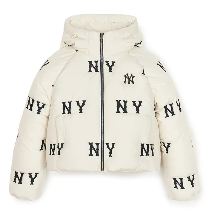 Áo Khoác Nữ MLB Megagram New York Yankees Down Jumper 3FDJG1046-50CRD Màu Trắng Kem