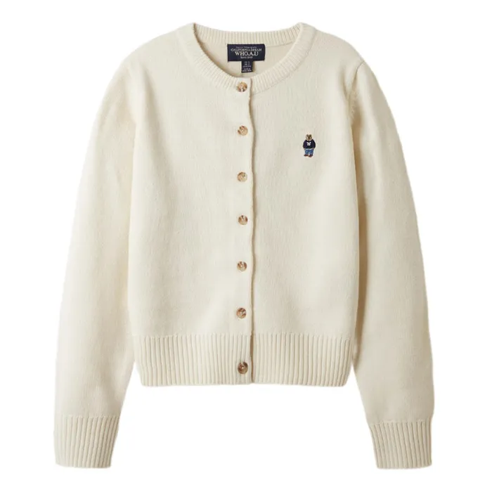 Áo Cardigan Nữ WHOAU Steve R-Neck Cardigan WHCKE4912F Màu Trắng Kem Size M