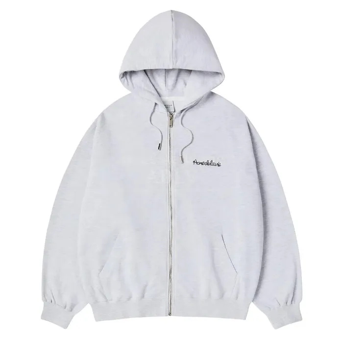 Áo Hoodie Acmé De La Vie ADLV Script Chain Needlework Hoodie Zip Up Màu Ghi