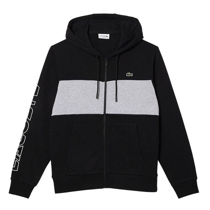 Áo Hoodie Nam Lacoste Men's Zip-Up Colorblock SH1416 - SNP Màu Đen Xám Size 3