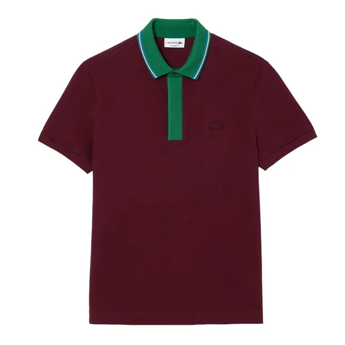 Áo Polo Nam Lacoste Smart Paris Regular Fit Contrast Neck PH1125 51 YUP Màu Đỏ Mận Size 2