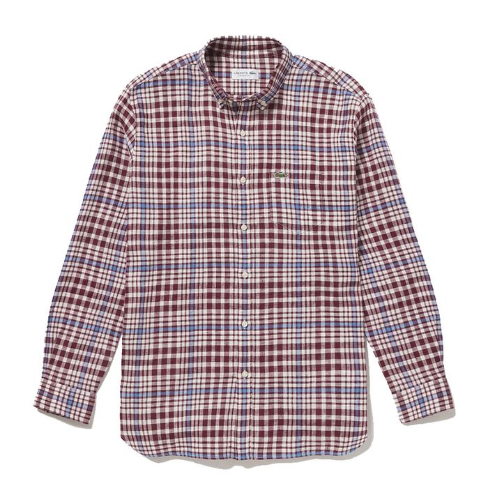 Áo Sơ Mi Nam Lacoste Linen Check Button-Down Shirt CH9869 - BZD Phối Màu Size 38