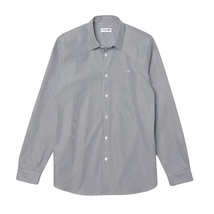 Áo Sơ Mi Nam Lacoste Regular Fit Cotton Shirt CH2948 AU8 Màu Xám Size 41
