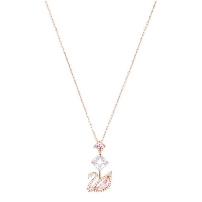 Dây Chuyền Swarovski Dazzling Swan Y Necklace Multi-Colored Rose-Gold Tone Plated 5473024