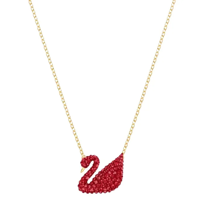 Dây Chuyền Nữ Swarovski Iconic Swan Pendant, Red, Gold-Tone Plated 5465400 Màu Đỏ