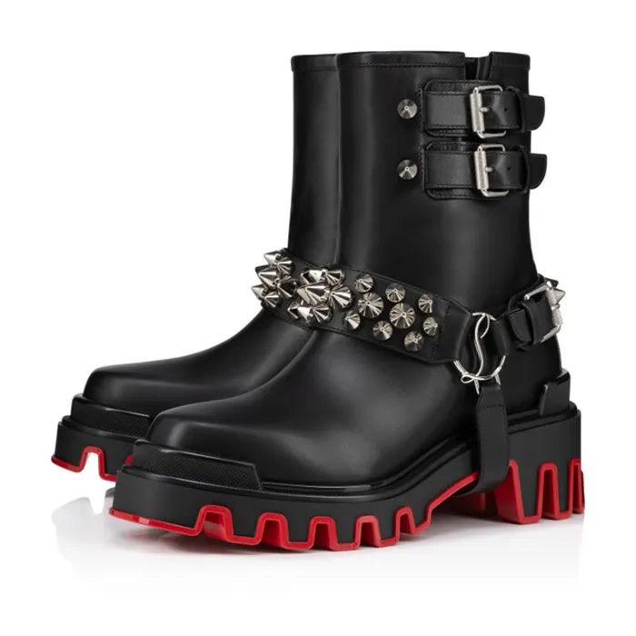 Giày Boot Nữ Christian Louboutin Dune Bike Màu Đen N-QL Size