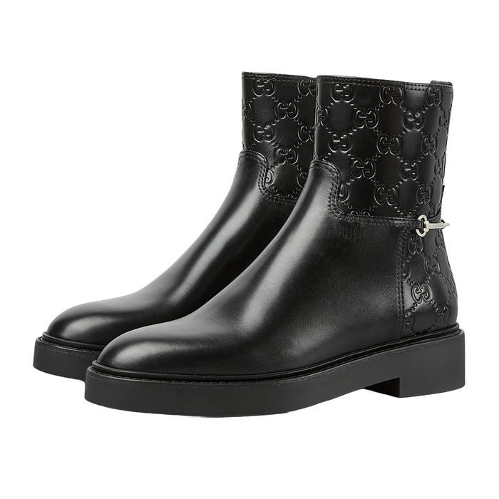 Giày Boot Nữ Gucci Slim Horsebit Ankle Boot 811377 AAD7E 1000 Màu Đen Size 40.5 N-QU