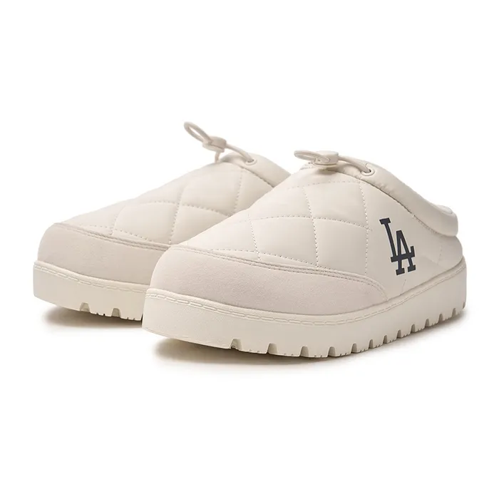 Giày Lười MLB Plush Quilting Mule LA Dodgers 3AWBQWM46-07CRS Màu Trắng Kem Size 230