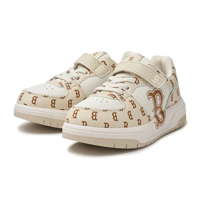 Giày Trẻ Em MLB Chunky Liner Denim Monogram Junior Boston Red Sox 7ASXJM44N-43CRD Màu Kem