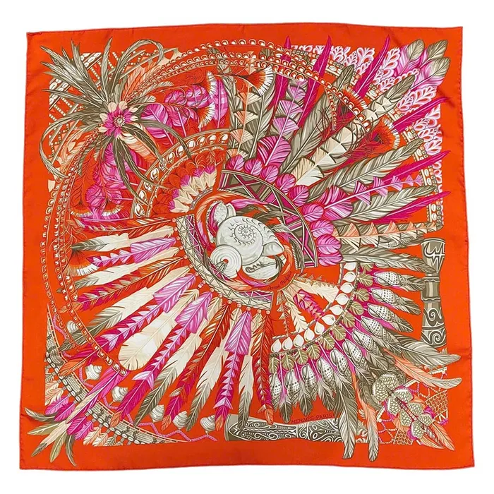Khăn Nữ Hermès Danse Pacifique Scarf 90x90 Phối Màu