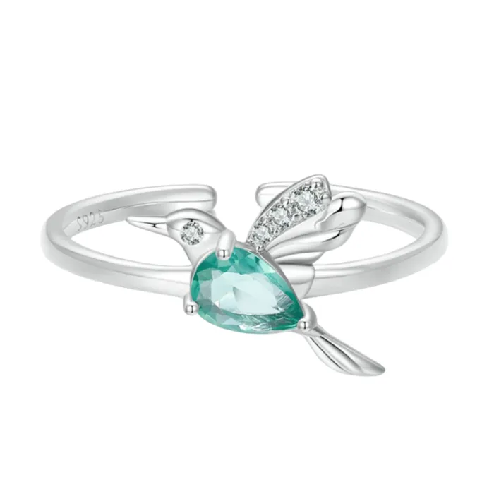Nhẫn Nữ Kya Jewel Hummingbird R90 Màu Bạc/Xanh