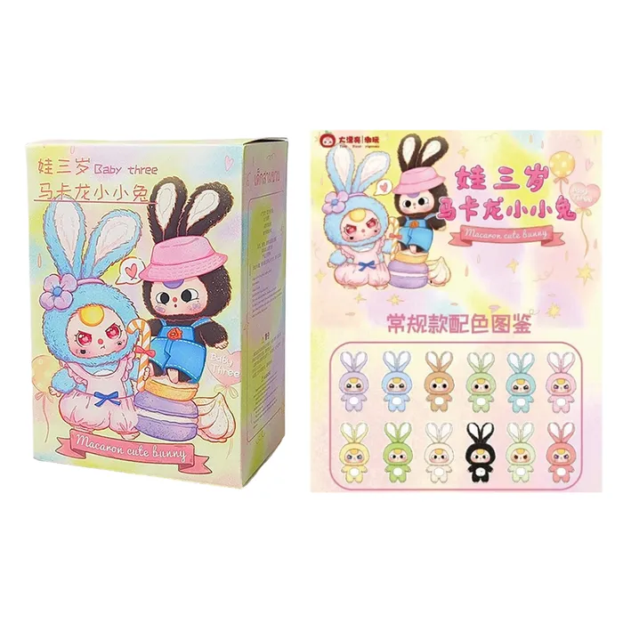 Set Móc Khóa Baby Three Macaron Cute Bunny Series Plush Blind Box Phối Màu