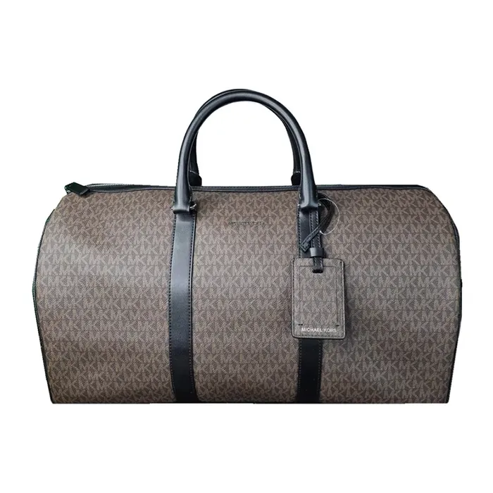 Túi Trống Du Lịch Michael Kors MK Harrison Signature Luggage Bag 37H0LHRU3B Màu Nâu Viền Đen