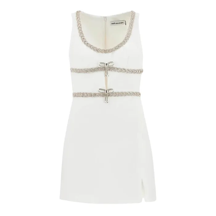 Váy Nữ Self-Portrait Mini Dress In White PF24 161S W Màu Trắng Size 6