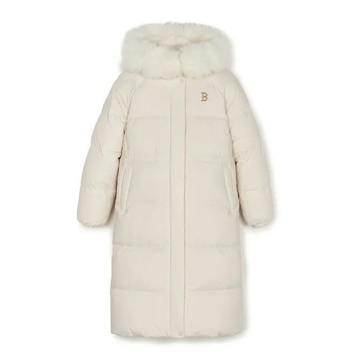 Áo Khoác Nữ MLB Curve Long Down Boston Red Sox 3FDJB1246-43CRD Màu Trắng Kem