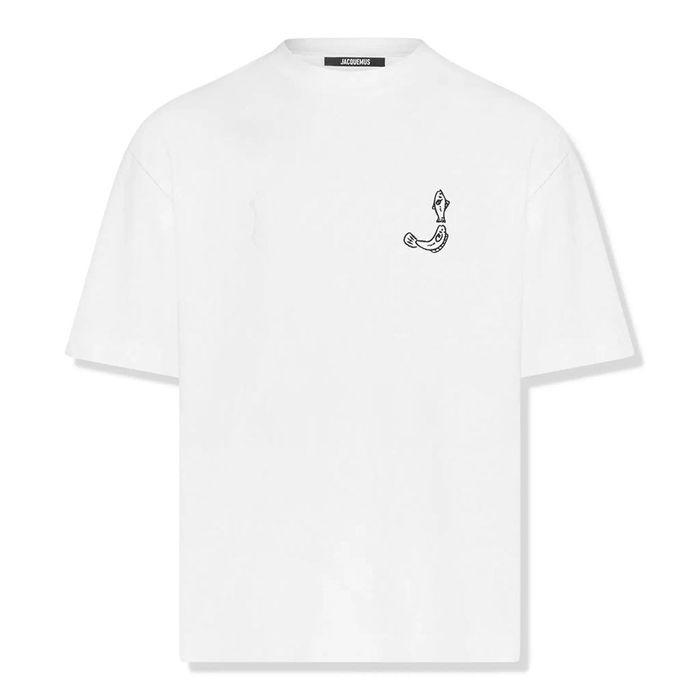 Áo Phông Nam Jacquemus In White With Logo Embroidered 246JS151 2125 Màu Trắng Size XS