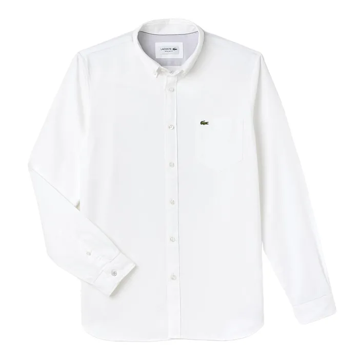 Áo Sơ Mi Nam Lacoste Regular Fit Oxford Cotton Shirt CH9598 Màu Trắng Size 41
