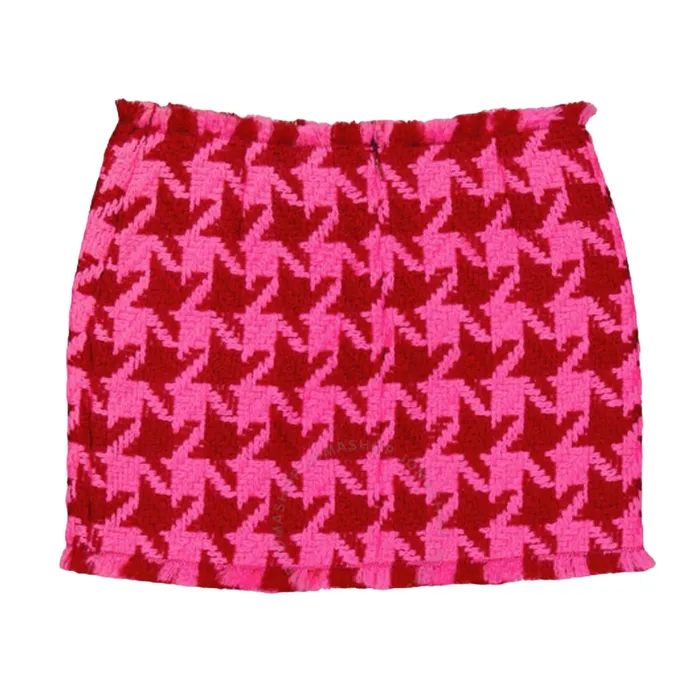 Chân Váy Nữ Versace Frayed Tweed Parade Red/Fuchsia 1006885 1A05324 2R660 Màu Hồng Size 40