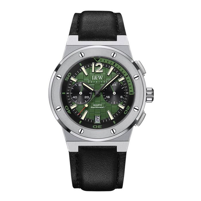 Đồng Hồ Nam I&W Carnival IW605G-DD (IW605G2)  Quartz Màu Xanh Bạc