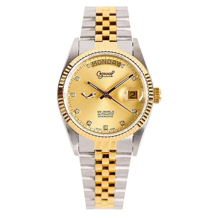 Đồng Hồ Nam Ogival OG30328MSK-V 37mm Màu Vàng Bạc