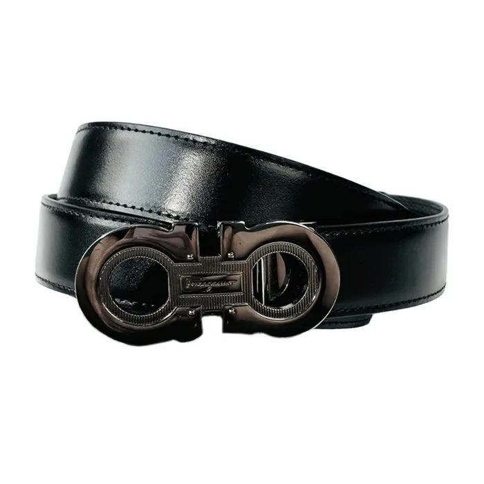 Thắt Lưng Nam Salvatore Ferragamo Silver Logo In Brown Leather Reversible Belt 670128 0752677 Màu Đen Nâu Size 105