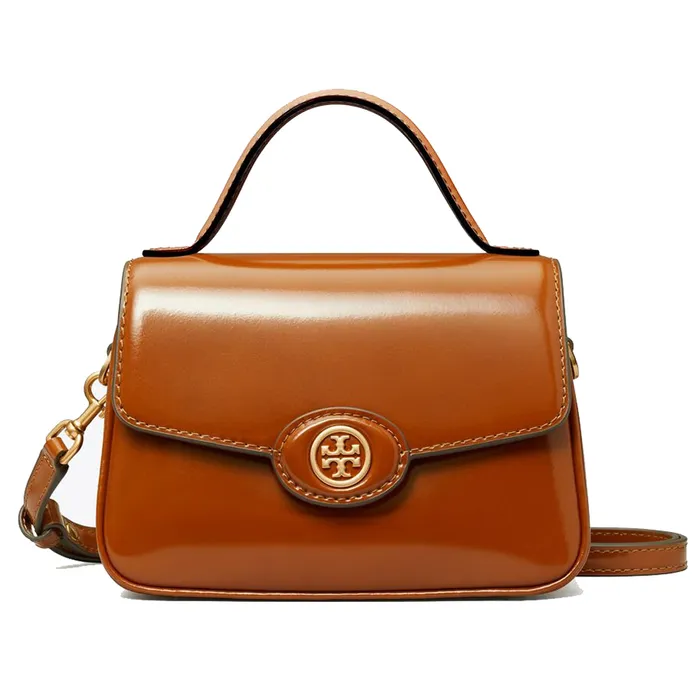 Túi Đeo Chéo Nữ Tory Burch Robinson Spazzolato Top Handle Shoulder Bag Brown Màu Nâu