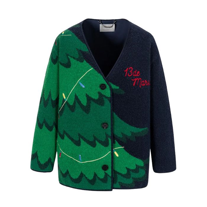 Áo Len Nữ Cardigan 13 De Marzo Christmas Tree Bear - FR24D141100801 Màu Xanh Size S