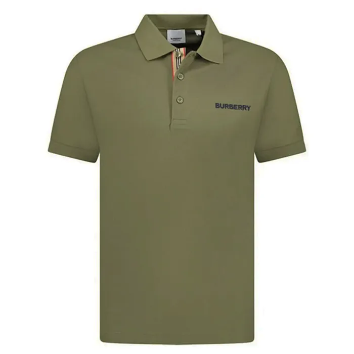 Áo Polo Nam Burberry Hartford Embroidery Logo Check Shirt 8084439 Màu Xanh Rêu Size M