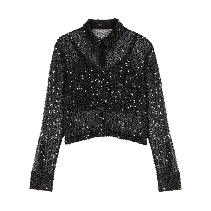 Áo Sơ Mi Nữ Maje Black - MFPCM00495 Màu Đen Size 2