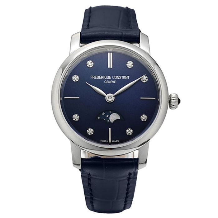 Đồng Hồ Nữ Frederique Constant Classics Moonphase FC-206MPND1S6 Màu Xanh Navy