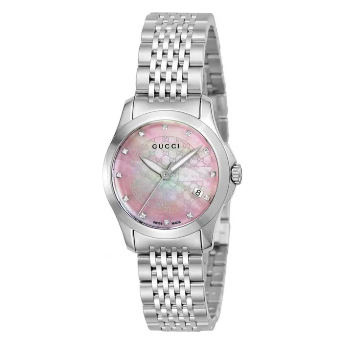 Đồng Hồ Nữ Gucci  G-Timeless Pink Pearl Dial YA126534 Màu Bạc