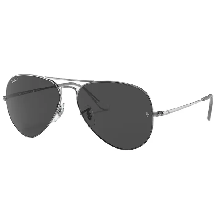 Kính Mát Unisex Rayban Aviator Grey Polarized Sunglasses RB3689 004/48 Màu Xám Bạc Size 58