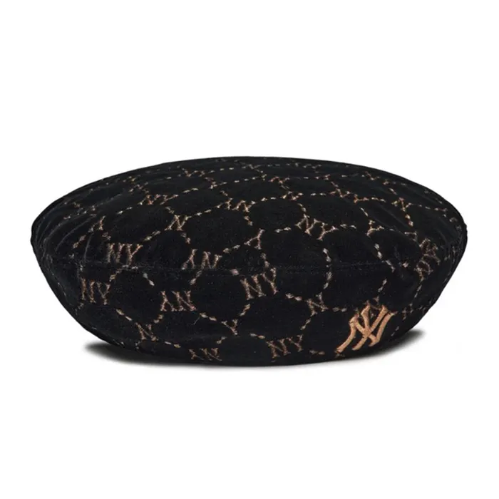 Mũ Nồi Nữ MLB Diamond Monogram Velvet Beret New York Yankees 3ACBVG016-50BKS Màu Đen