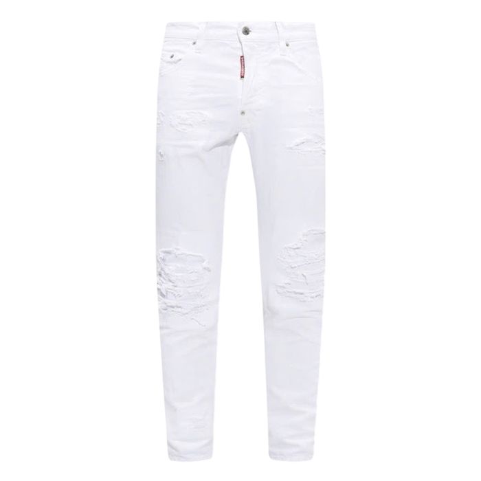 Quần Jean Nam Dsquared S74LB1278 STN833 White Skater Denim Màu Trắng Size 48