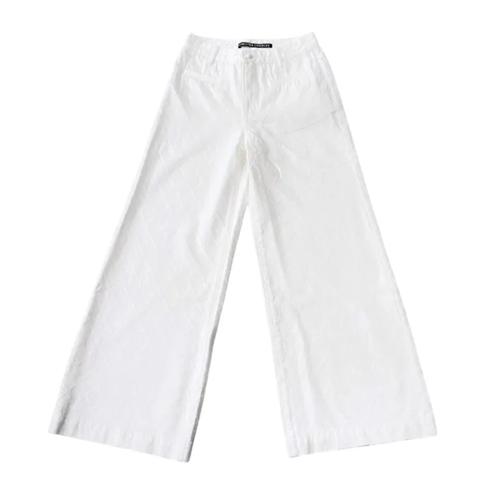 Quần Jean Nữ Chester Charles In White Denim Logo C104S 0120 F2WH Màu Trắng Size XS