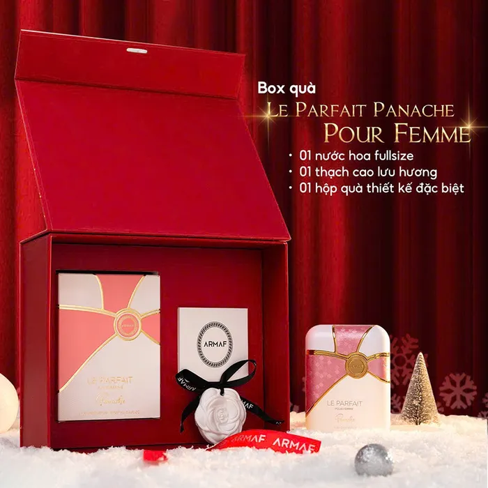 Set Quà Lễ Hội Twinkle Box Nước Hoa Nữ Armaf Le Parfait Panache Pour Femme EDP 3 Món