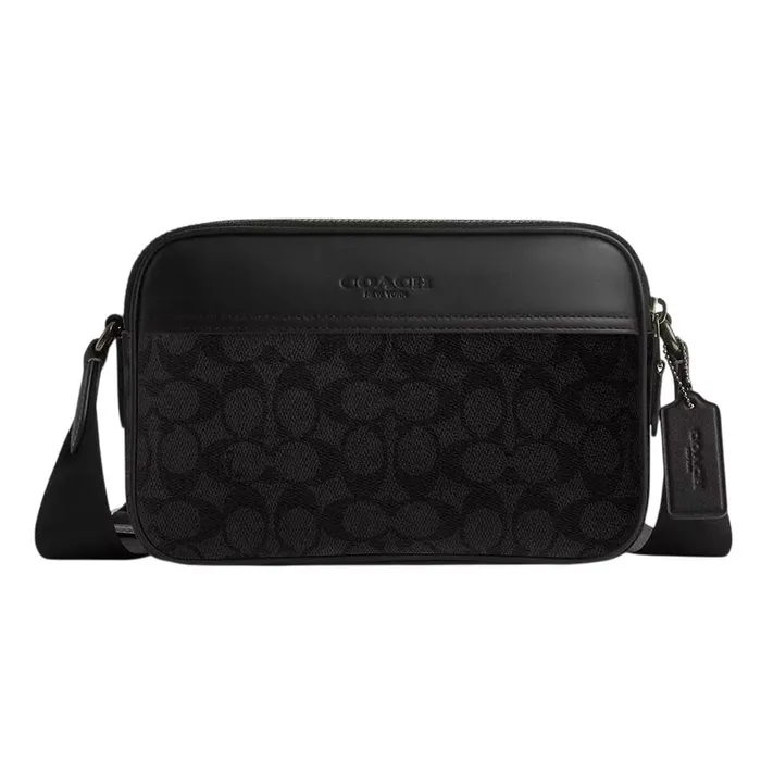 Túi Đeo Chéo Nam Coach Graham Crossbody Bag In Signature Canvas CV921 Màu Đen