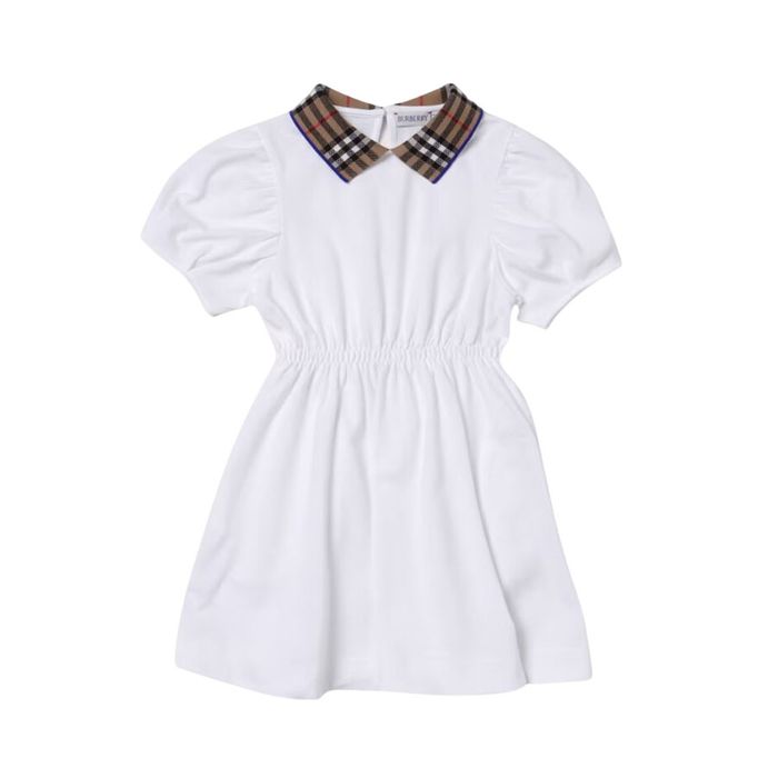 Váy Burberry White With Check Polo – 8073165 Màu Trắng Size 14Y