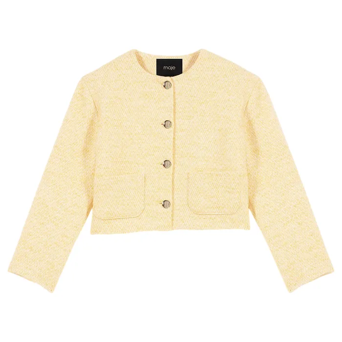 Áo Khoác Len Nữ Maje  In Pale Yellow - MFPVE00497 Màu Vàng Size 38