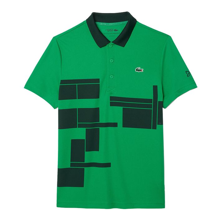 Áo Polo Nam Lacoste Regular Fit Tennis x  Novak Djokovic Fan DH2568 51 I6W Màu Xanh Green Size 4