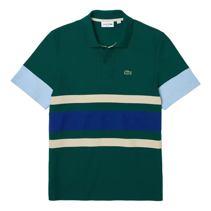 Áo Polo Nam Lacoste Heritage Slim Fit Colorblock Polo Shirt PH7682 19W Phối Màu Xanh Size 5
