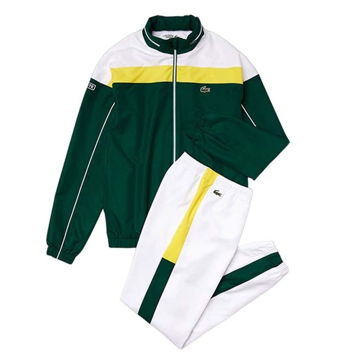 Bộ Quần Áo Gió Nam Lacoste Sport Lightweight Tracksuit WH6950 20J Màu Xanh Trắng Size 3
