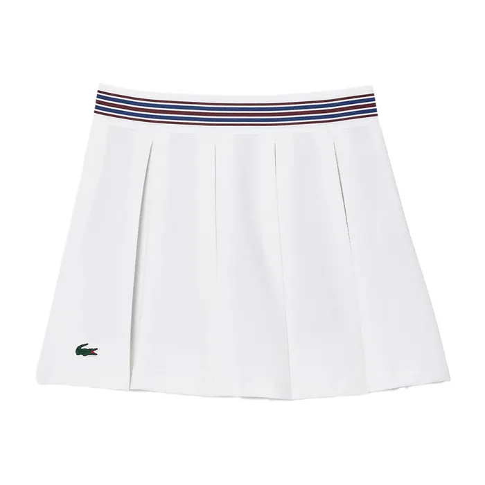 Chân Váy Xếp Ly Nữ Lacoste Women's Lined Piqué Tennis Skirt JF0990 51 001 Màu Trắng Size 38