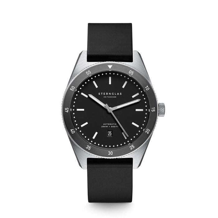 Đồng Hồ Nam Sternglas Marus Black Rubber S02-MA03-KA01 - 42mm Màu Đen Bạc