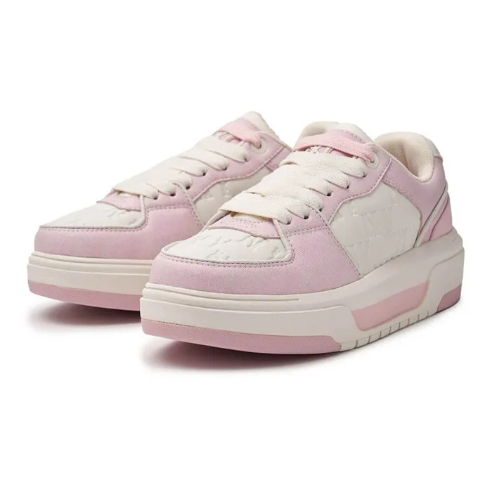 Giày Thể Thao MLB Korea Chunky Liner Classic Mono New York Yankees Pink 3ASXCMN4N-50PKS Màu Hồng Trắng Size 250