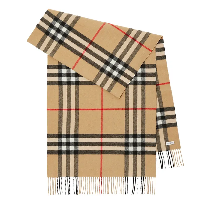Khăn Quàng Cổ Burberry Wide Check Cashmere Scarf 80767951 Màu Beige