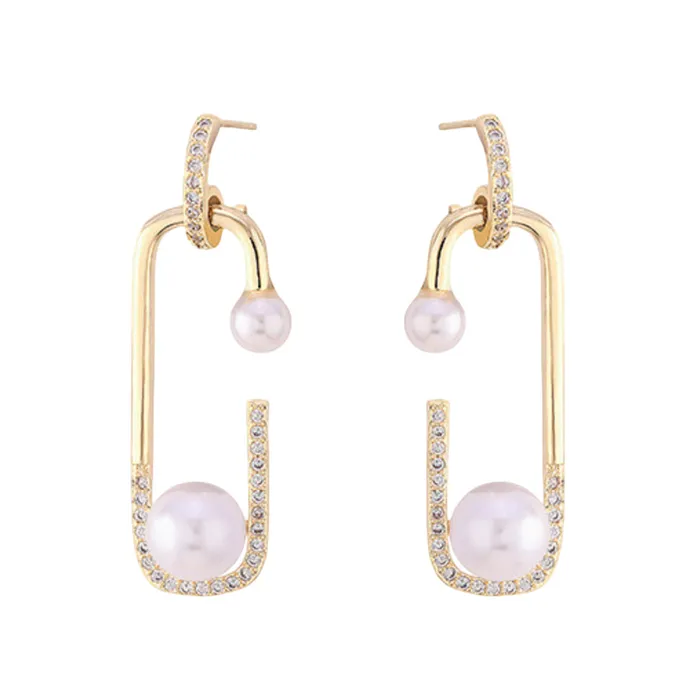 Khuyên Tai Nữ Kya Jewel Abstract Pearl PE42 Màu Vàng Trắng